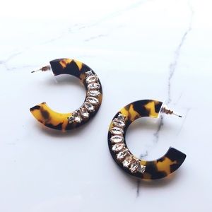 Tortoise Crystal Hoop Earrings